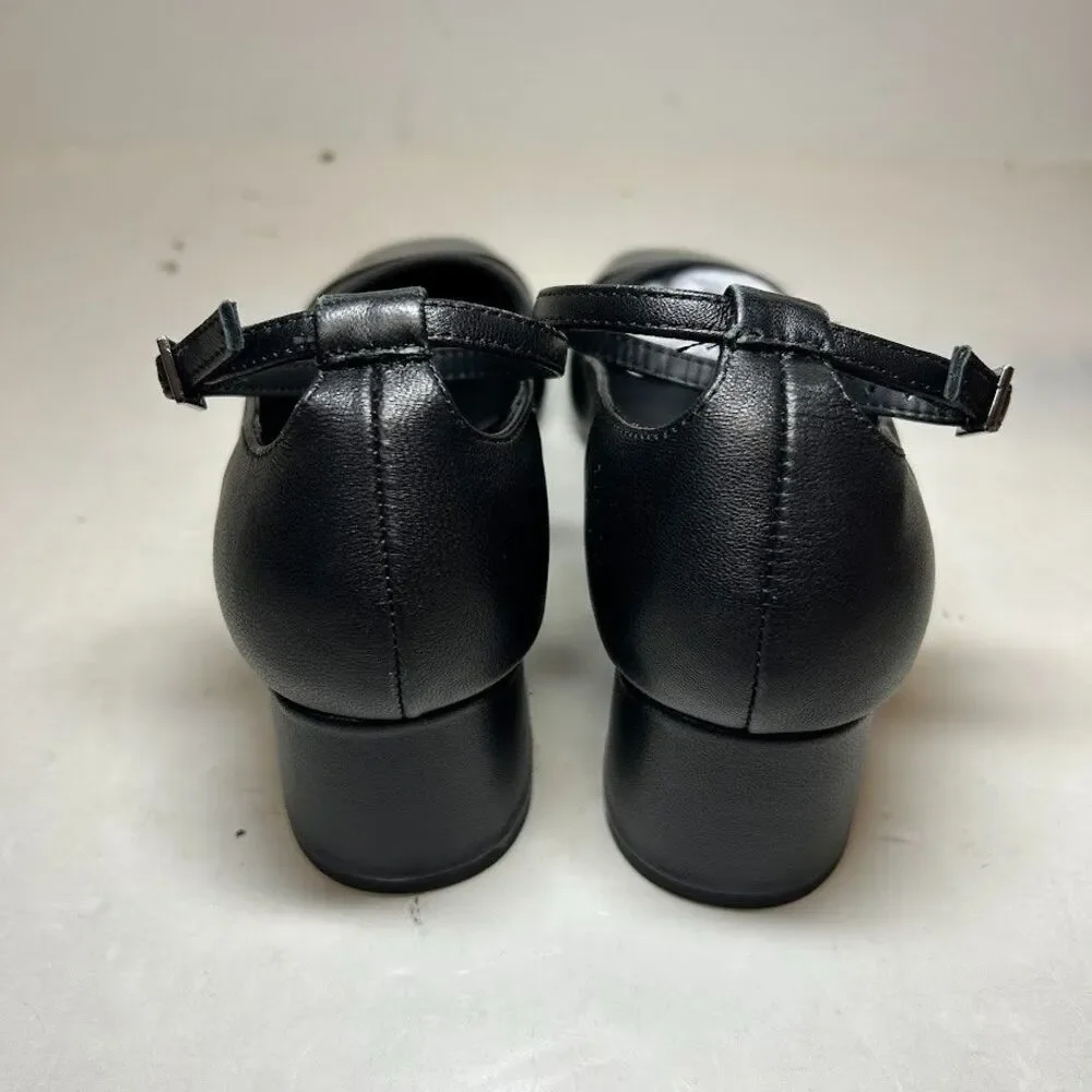 Steve Madden Womens 8.5 M Black Leather Eli Ankle Strap Heels NIB MA3